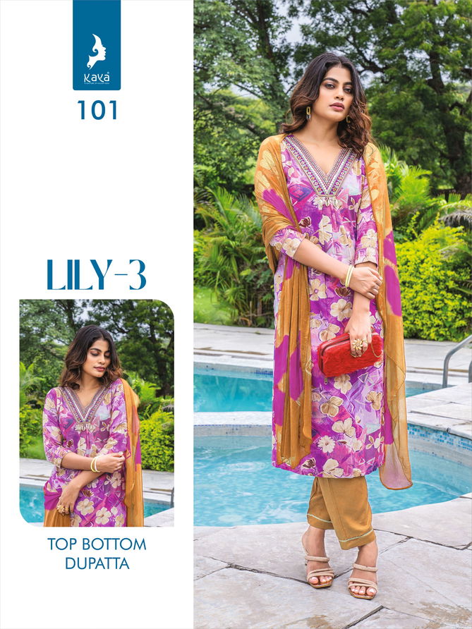 Lily 3 By Kaya Kurti With Bottom Dupatta Wholesale Shop In Surat
